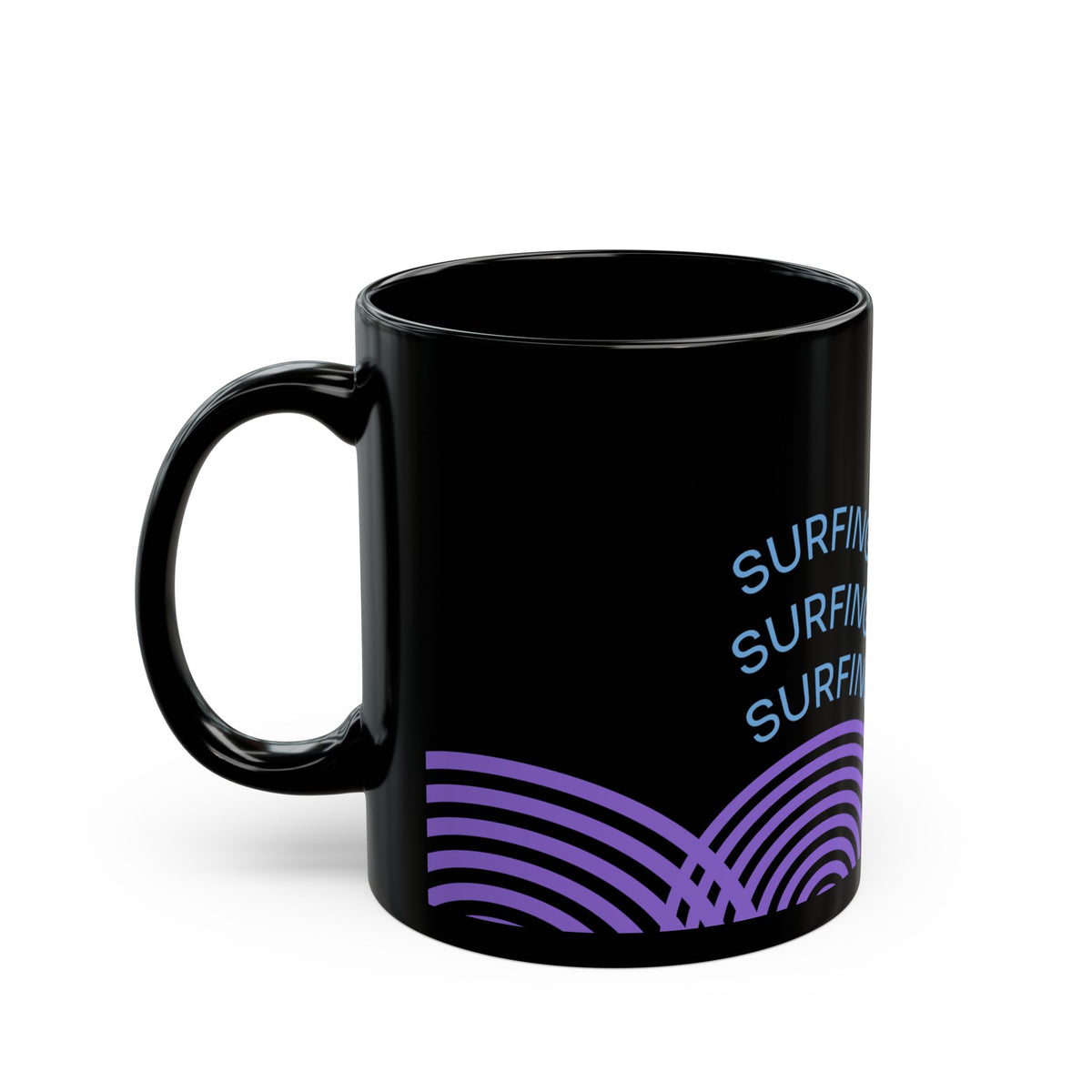 Surf The Wave Black Mug (11oz, 15oz)